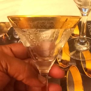 4 pc 24kt gold martini set